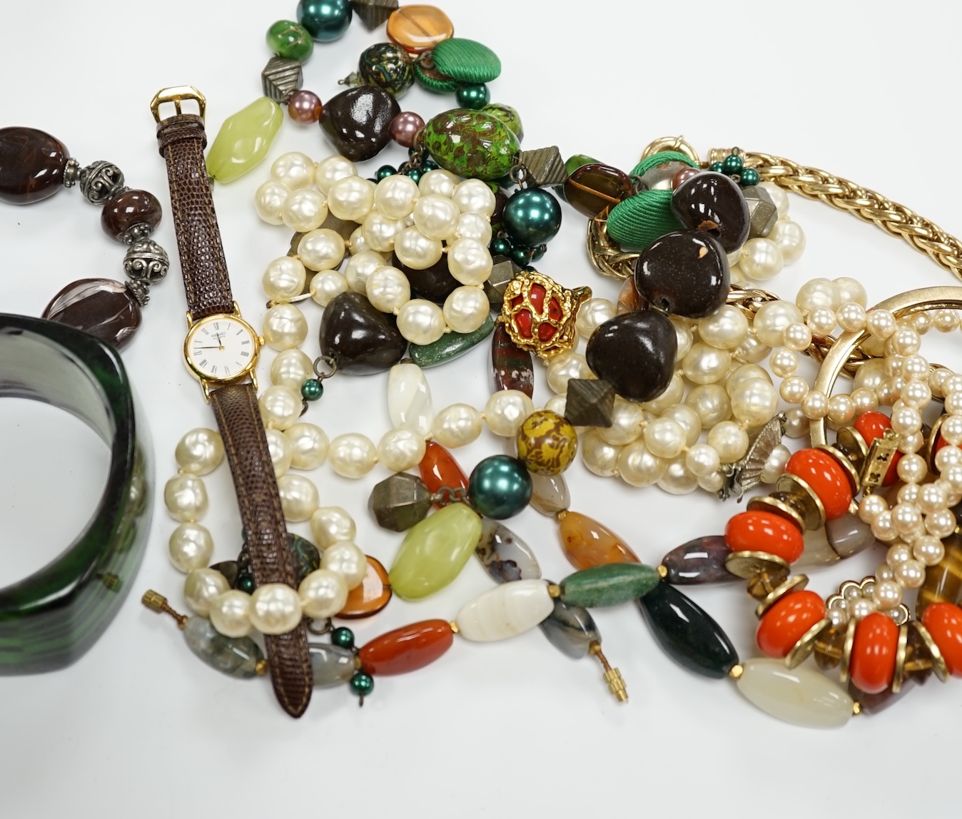 A large collection of assorted costume jewellery.